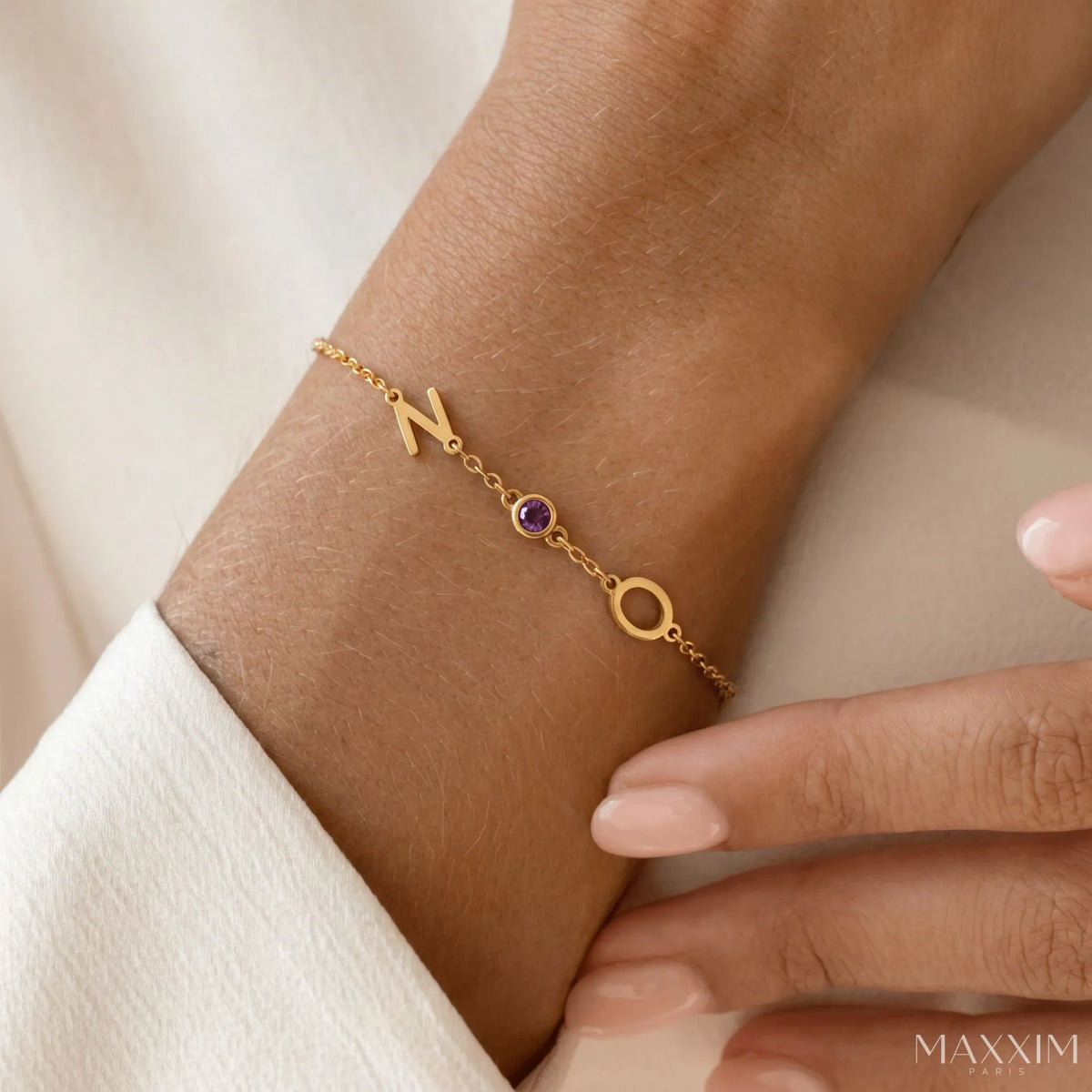 SIDEWAYS BIRTHSTONE BRACELET