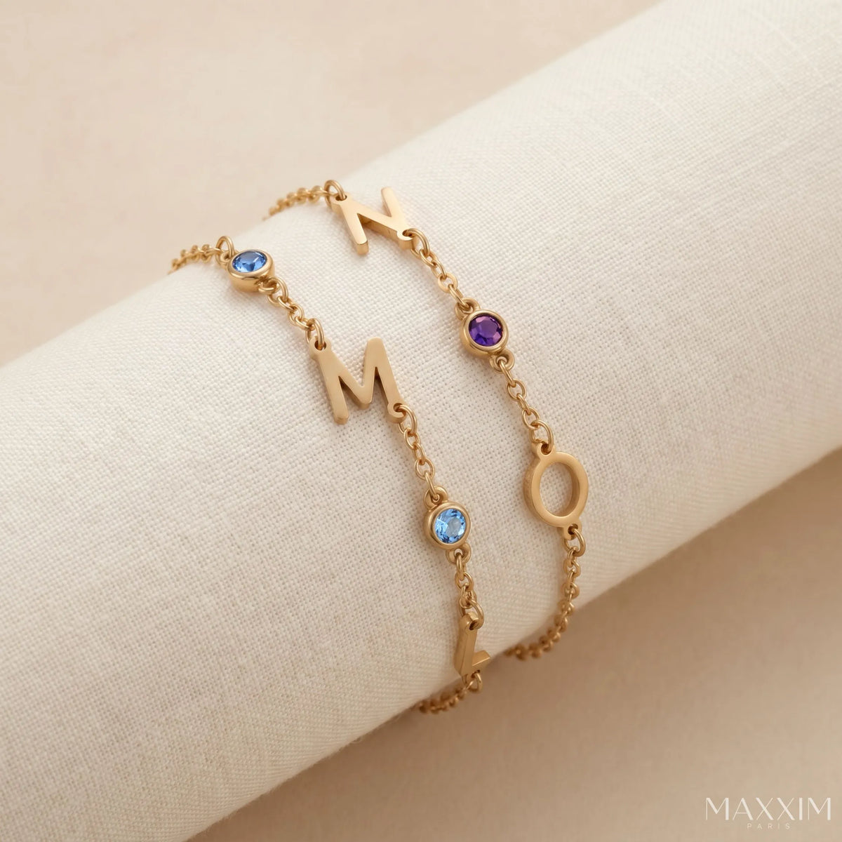SIDEWAYS BIRTHSTONE BRACELET