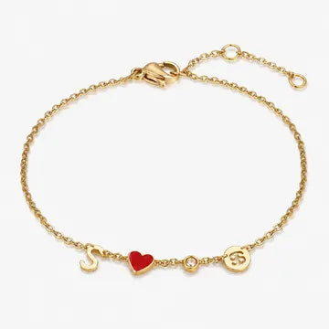 Bracelet avec initiale, pierre de naissance et signe du zodiaque