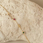 Bracelet à initiales et pierres de naissance