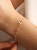 Bracelet à initiales et pierres de naissance